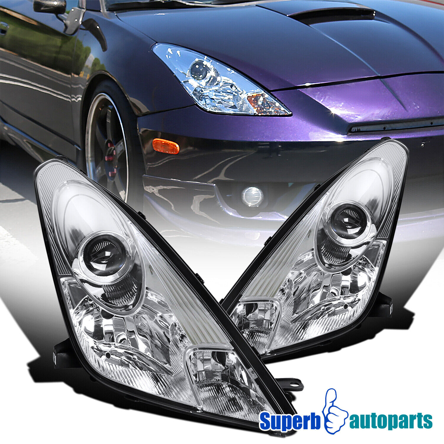Fits 2000-2005 Celica Projector Headlights Replacement Left+Right