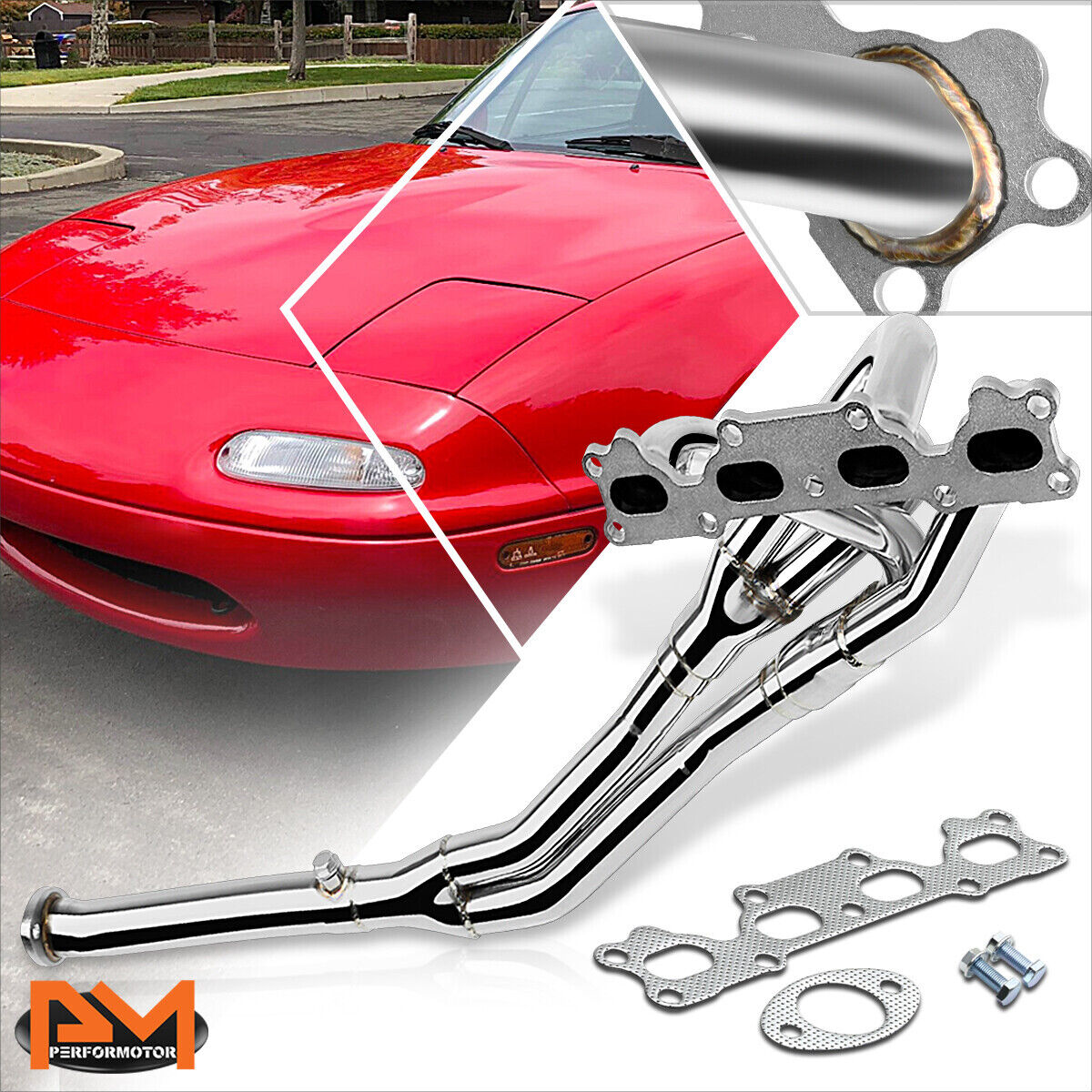 For 89-93 Mazda Miata Mx-5 NA 1.6L B6ZE Stainless Steel Exhaust Header Manifold