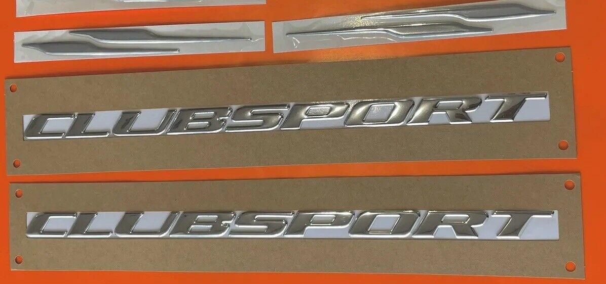 HSV VX chome Clubsport Badge X 2  self Adhesive Back badges Combination Set.