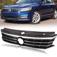 Front Grille Black Grill w/Chrome For 2016-2019 Volkswagen Passat S SE SEL picture