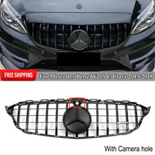 Black GT R Front Grille Grill For Mercedes W205 2015-2018 C43 C250 C300 C43AMG picture
