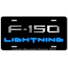 Ford F-150 Lightning Inspired Art on Black FLAT Aluminum Novelty License Plate picture