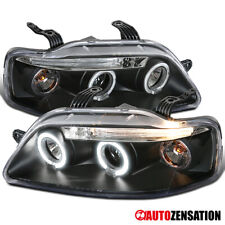 LED Halo Fits 2004-2008 Chevy Aveo Black Projector Headlights Lamps Left+Right picture