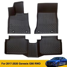 For 2017-2020 Genesis G80 RWD All-Weather TPE Rubber Liners Black Car Floor Mats picture
