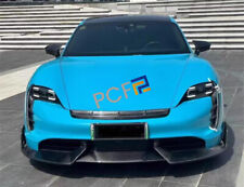 For Porsche Taycan Real Carbon Fiber Front Bumper Lip Body Kit Spoiler 2019-2024 picture