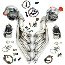 LS exhaust headers +wastegate+ T4 T76 AR.80.81 Turbos+oil feed line For 5.3L 6.0 picture