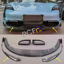 For Porsche Taycan Real Carbon Fiber Front Bumper Lip Spoiler Splitter 2019-2024 picture