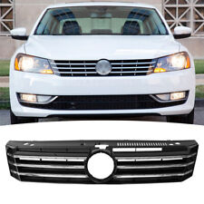 For 2012 2013 2014 2015 Volkswagen VW Passat Black Grille Grill w/ Chrome Tirm picture