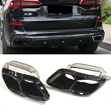 1Pair Black Rear Bumper Exhaust Pipe Muffler Tip For BMW X5 X6 G05 G06 2010-2024 picture