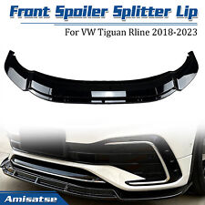 For VW Tiguan R Line 2021-2023 Gloss Black Front Bumper Spoiler Lip Kit Splitter picture