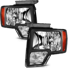 For 2009-2014 Ford F-150 F150 Pickup Left & Right Pair Black Headlights Assembly picture