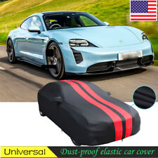 Black/red Indoor Car Cover Stain Stretch Dustproof For Porsche Taycan picture