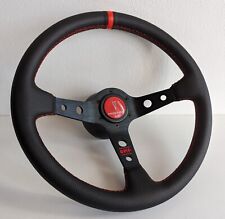 Steering Wheel fits For Pontiac Fiero Sport Deep Dish Leather Red 1982-1989 picture