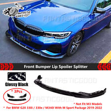 For BMW G20 M340i 330i M Sport 2019-22 GT Style Gloss Black Front Bumper Lip Kit picture