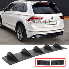 For VW Tiguan R-Line Matte Black Rear Bumper Diffuser Splitter Spoiler 10 Fin picture