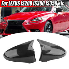 Carbon Fiber Black Mirror Cover Cap For Lexus IS200 IS250 IS300 IS350 2014-2020 picture